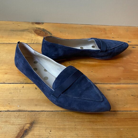 Boden Blue Suede Pointed Toe Flats - Picture 3 of 6